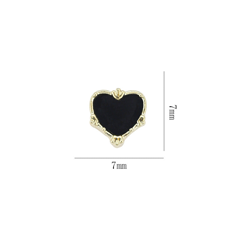 Black and white four-leaf clover love imitation shell flower nail drill accessories 20PCS